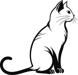 black cat vector illustration-Cat Silhouette Vector.