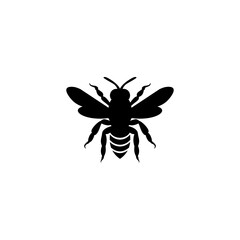 Elegant Bee Silhouette Vector Illustration of a Honeybee