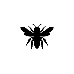 Silhouette of a Honeybee A Vector Illustration of a Busy Bee