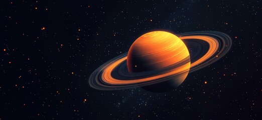Stunning depiction of Saturn with vibrant rings and cosmic background