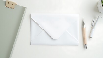 Envelope with Pen and Plant
