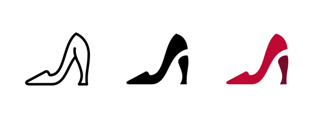 Shoe icon. Classic high-heeled pump with pointed toe vector illustration. Elegant feminine footwear for formal events symbol. Stylish fashion accessory sign. Chic wardrobe pictogram.