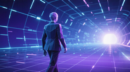 Obraz premium Virtual people in virtual space