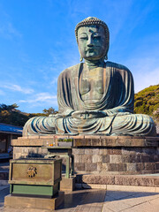 Obraz premium Bronze statue of the Buddha in Kotoku-in temple in Kamakura, Japan