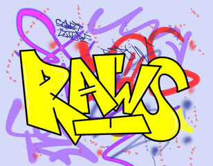 graffiti letters textured background isolated style
