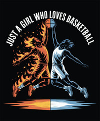 Basketball Fire & Ice Graphic Design