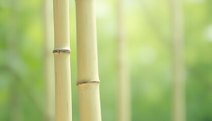 Bamboo Stalk in Green Nature Background