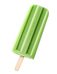 Refreshing pistachio popsicle with transparent background