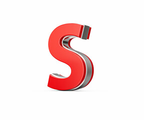 Fototapeta premium Vibrant Red Capital Letter S Gleams With Its Sleek Design Bold Font With Sharp Edges 3D Illustration