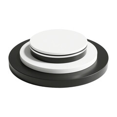 A three-tiered circular platform for product display