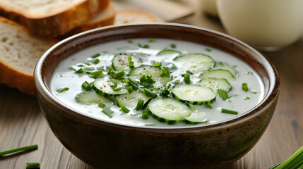 soup, food, bowl, vegetable, cream, meal, healthy, dinner, green, vegetarian, white, lunch, appetizer, dish, gourmet, cuisine, fresh, broccoli, cucumber, diet, plate, tasty, spoon, herb, delicious