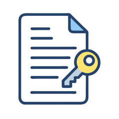 Document security key icon transparent background