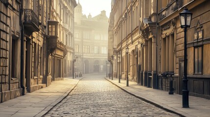 Golden Hour in Old European City