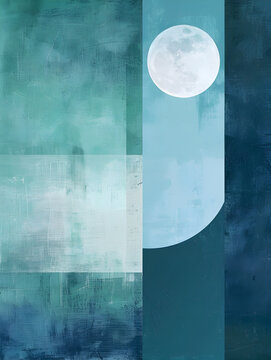 Sun And Moon in Minimalist Style