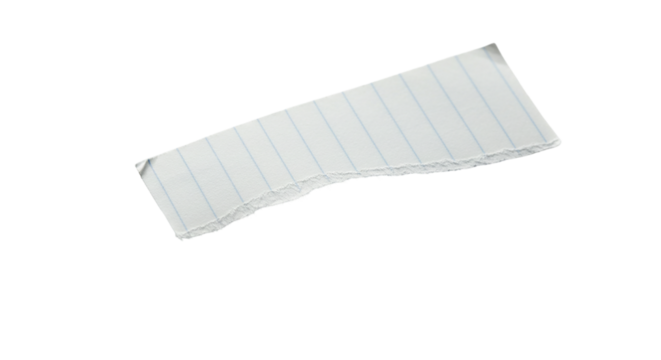 A poignant reminder of forgotten notes and fleeting ideas on lined paper isolated with a stark on transparent background