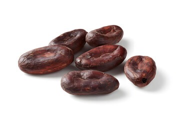 Obraz premium Close-Up of Cacao Beans Isolated on White