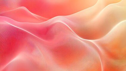 Abstract red and orange gradient background with wavy lines, vector illustration. Soft pink, coral, pastel-colored abstract wallpaper for design,