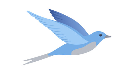 Obraz premium Flying bluebird in a clear sky showcasing vibrant colors and graceful movement
