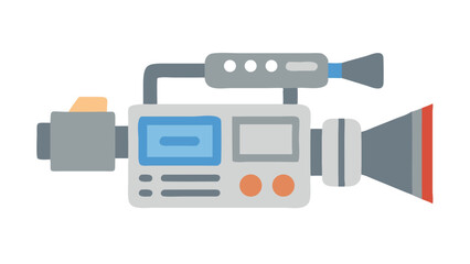 Vintage video camera captures moments in time during outdoor event in sunny park setting