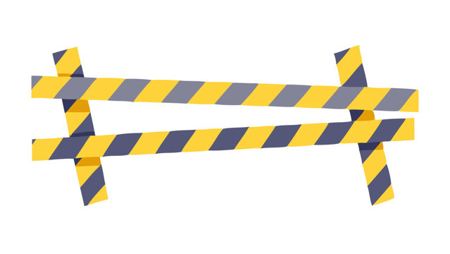 Barrier tape indicating restricted area during construction work in urban setting