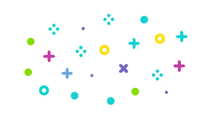 Colorful abstract shapes create a playful and vibrant pattern on a white background inviting creativity and imagination