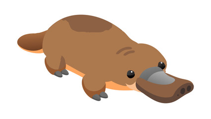 Cute cartoon platypus character design showcasing playful expression and unique features in a colorful style