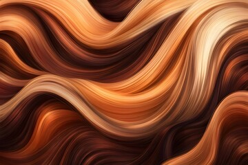 An abstract background with brown and bronze-colored waves, beautiful hair texture, elegant and detailed, in the digital art style. 