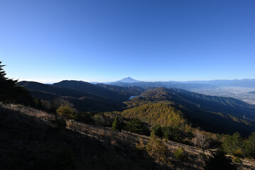 Naklejka premium Climbing Mount Daibosatsurei, Yamanashi, Japan