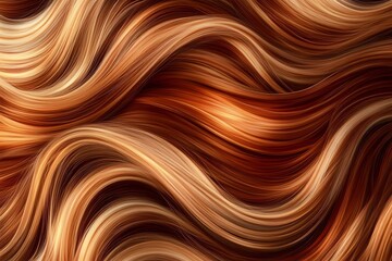 An abstract background with brown and bronze-colored waves, beautiful hair texture, elegant and detailed, in the digital art style. 