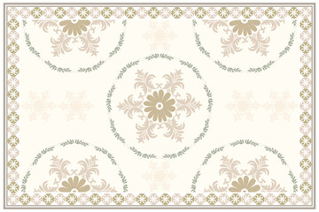 Persian Carpet or Iranian Carpet Traditional Design Oriental Damask Floral Embroidery Design for rug, Throws, Wallpaper, Wrapping, Fabric, Clothing and Tribal Vector Textures.