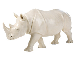 Obraz premium A Rhino sculpture with a minimalist design, smooth texture, standing...