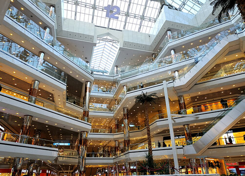 Cevahir shopping center interior in Istanbul, Turkey