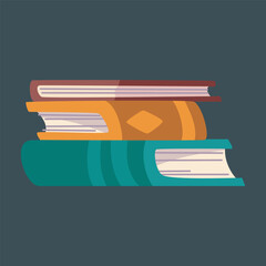 a stack of three books in isolated background