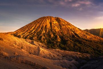 volcano in the sunrise time at Bromo Tengger Semeru National Park Lumajang East Java Indonesia