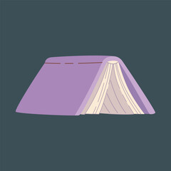 facedown book with purple cover in isolated background