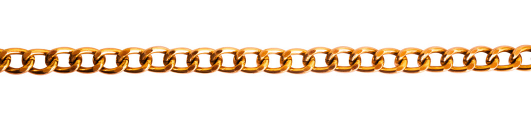 Obraz premium gold spiral chain on white background isolated