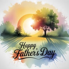 Happy Father's Day design water color style