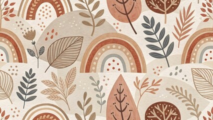 Earthy Terracotta Tone Paper Cut Shapes background