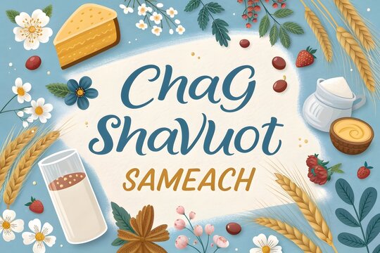 summer holiday card chag shavuot sameach