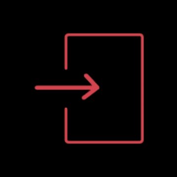 Logout icon animation on white background, black, png logout icon