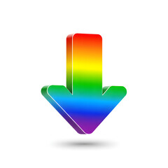 Rainbow Arrow: 3D LGBTQ+ Pride Icon, Digital Download, Vector Graphic, Website Button, App Element