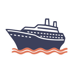 Obraz premium Large cruise ship sailing across calm waters under a clear sky during daytime