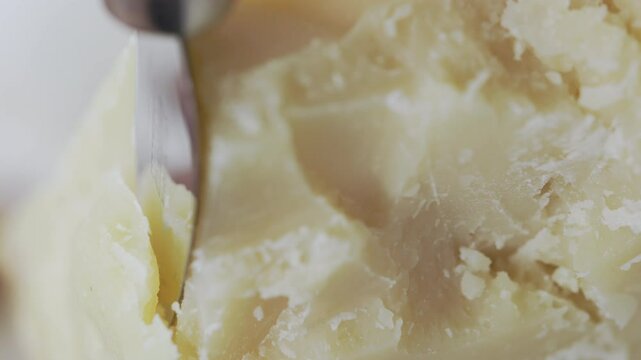 Piece of parmesan cheese detail