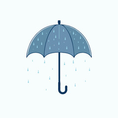 blue umbrella with rain drops