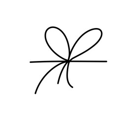 Rope bow hand drawn 