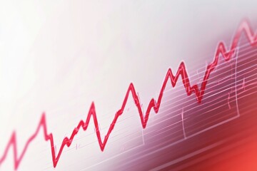Abstract red stock market graph showing growth.
