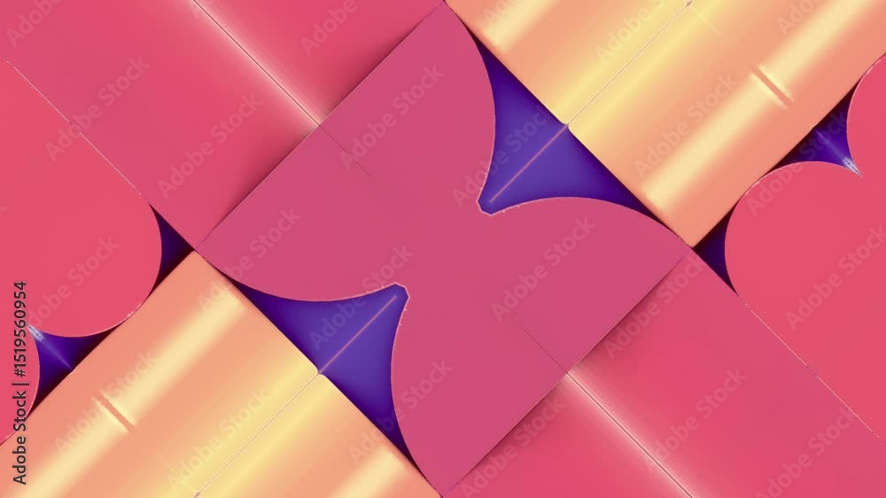 Leinwandbilder colorful op art loop animation with geometric symmetric pattern. 3d rendering 4k