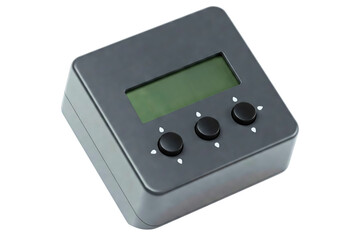 Compact electronic timer with easy-to-use controls isolated on a transparent background