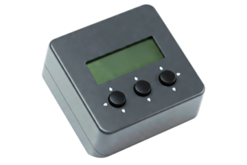 Compact electronic timer with easy-to-use controls isolated on a transparent background