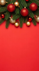 red christmas ball on a red background christmas background